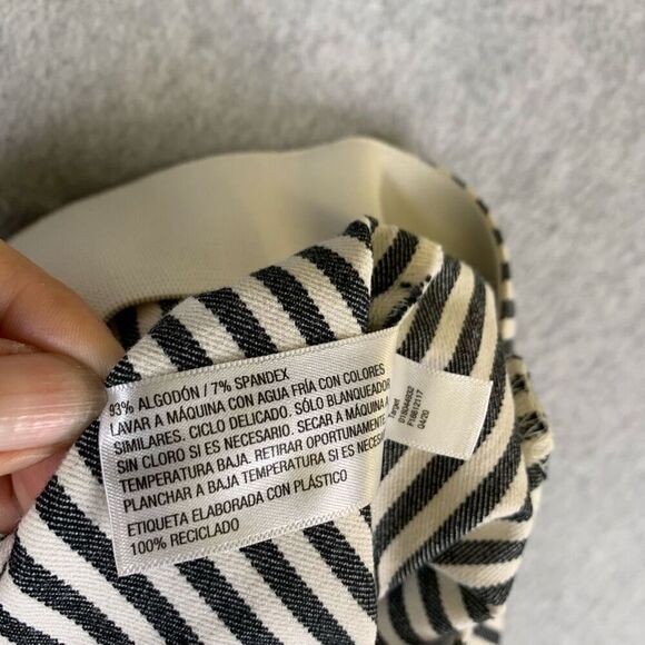 A New Day Womens Size 2 Ankle Pants Black White Stripe Side Zipper Stretch - Picture 7 of 15